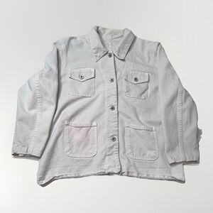 Vintage For Joseph Women's Utility Chore Jacket Tencel Cotton Khaki Made USA M